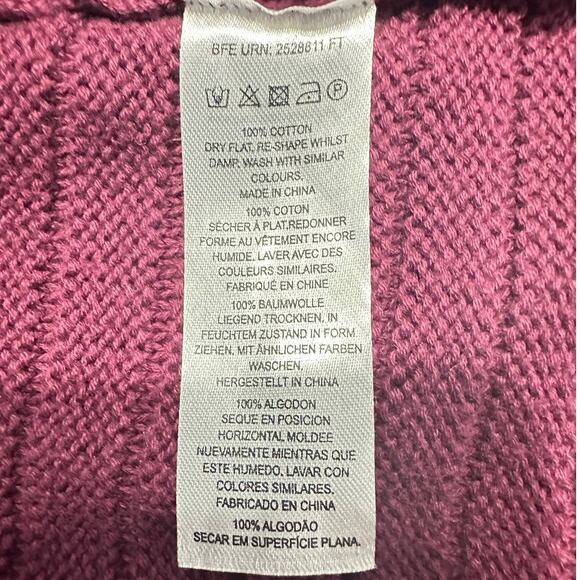 French Connection Mozart Ribbed High Neck Sweater Purple Women's Large NWOT - Picture 6 of 6